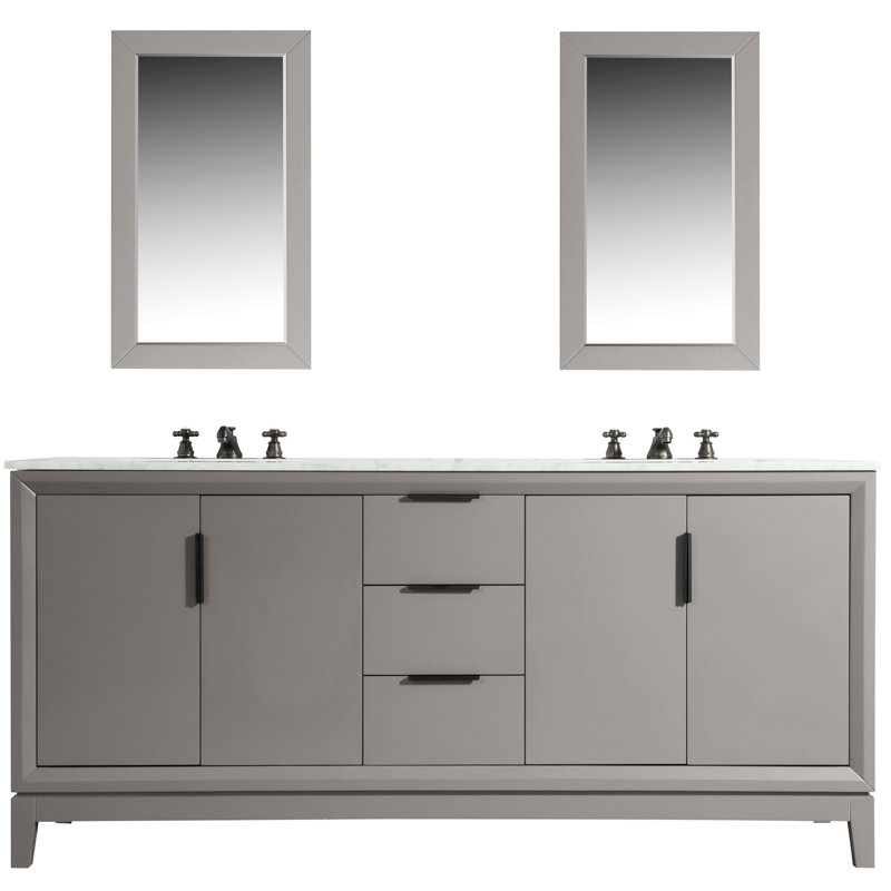 Tappahannock 72" Double Bathroom Vanity Set with Mirror AllModern